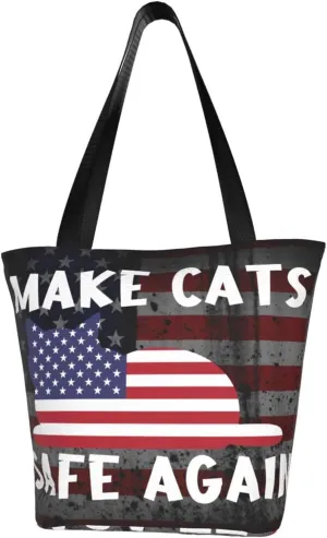 Make Cats Safe Again Debate 2024 Election Fashion Shoulder Bag Large Capacity For Man Or Woman