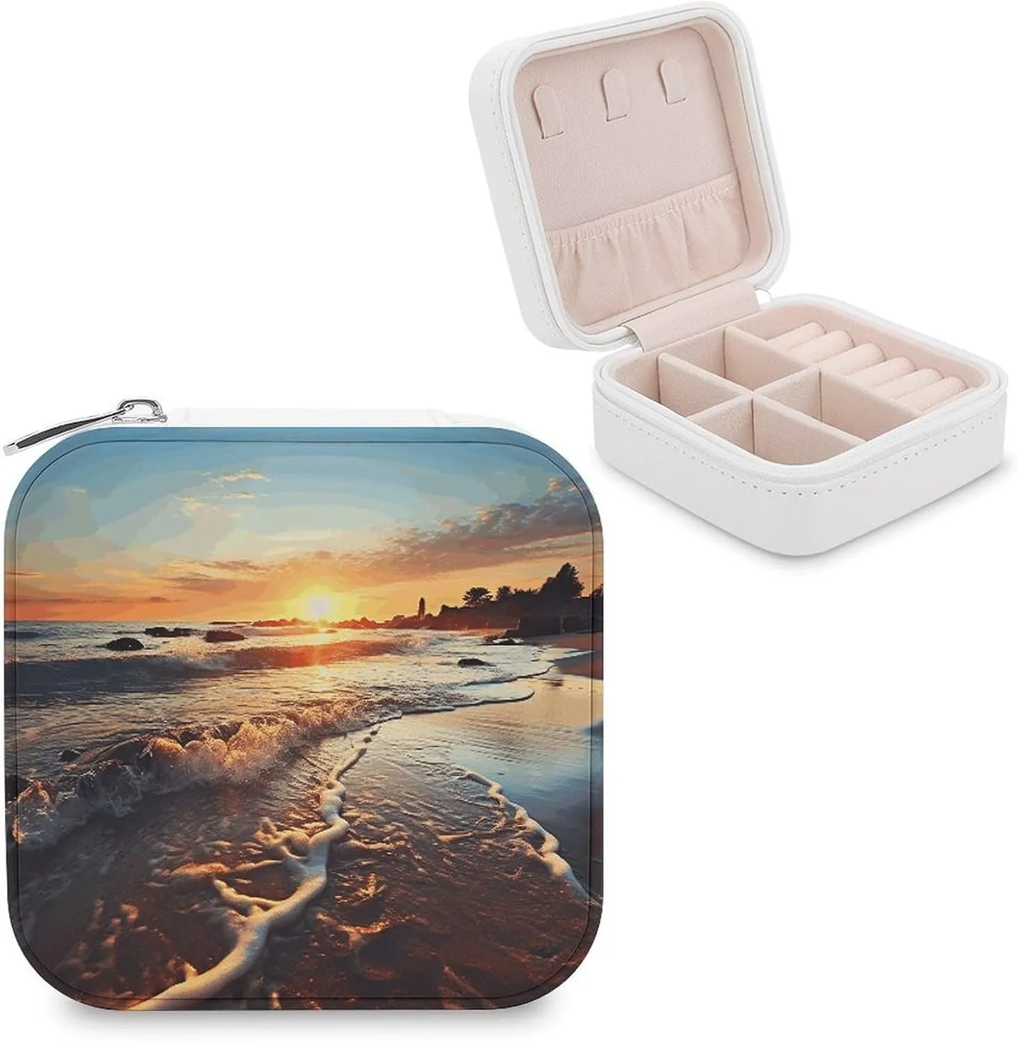 Makeup Mirror, Sunset Beach Printed Makeup Mirror,portable Makeup Mirror,durable Makeup Mirror,office Makeup Mirror