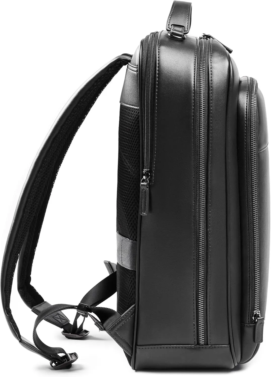 Maverick & Co. Windsor Men’s Leather Laptop Backpack – Work, Travel, Tech, Business, Nylon, Stylish College Daypack (Black)