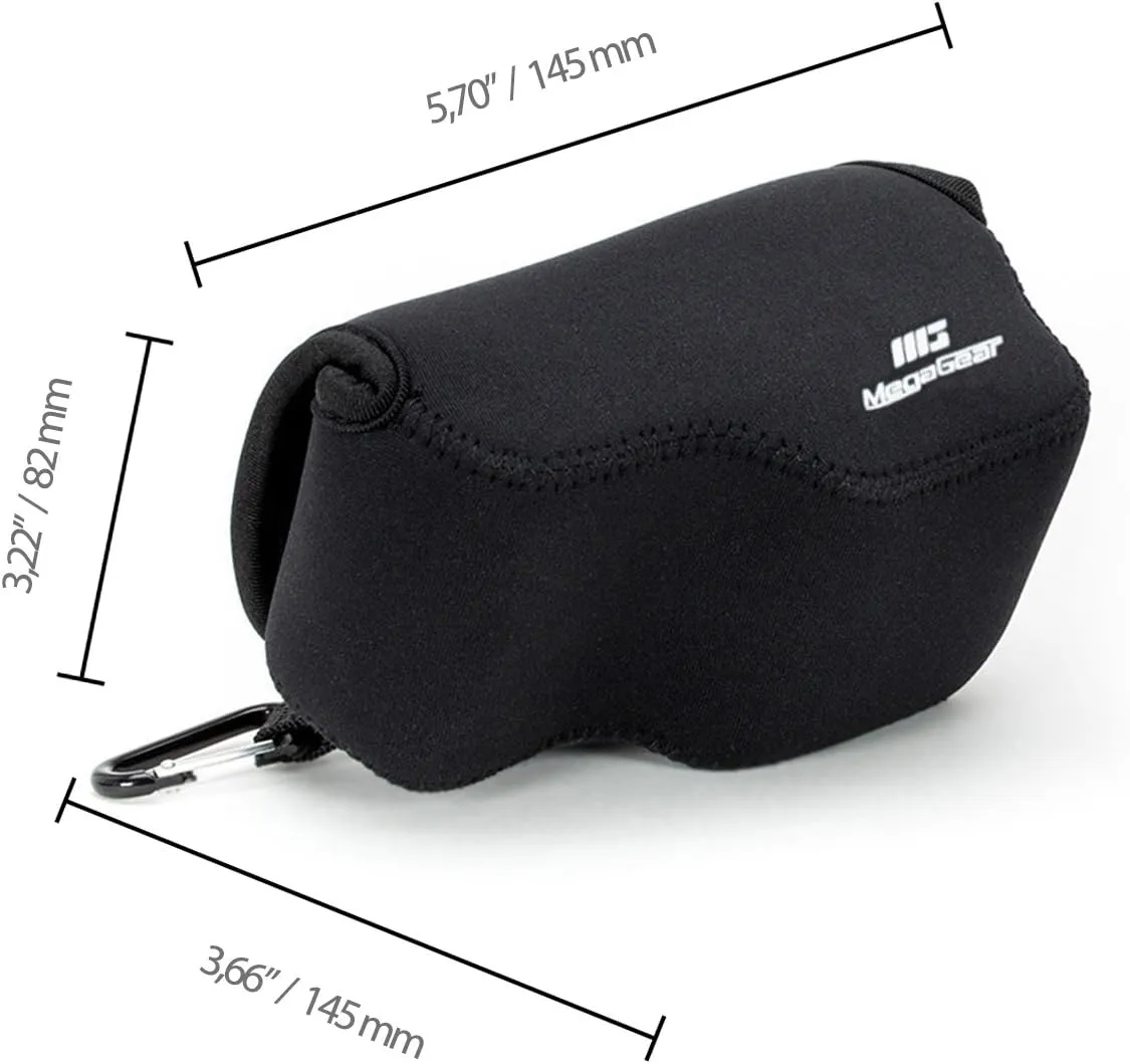 MegaGear MG064 Ultra Light Neoprene Camera Case Compatible with Sony Alpha A6400, A6500, A6300, A6000 (16-50 mm)-Black (MG063)