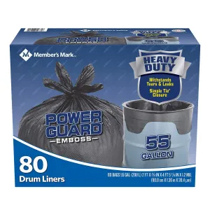 Member's Mark Simple Tie Drum Liner - 55 gal - 80 Count (4 Pack)