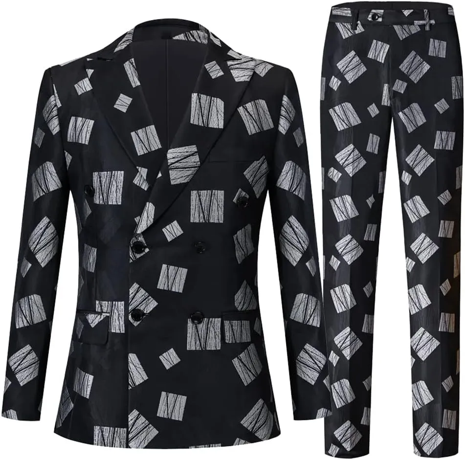 Men's Black Breasted Suit Wedding Suit Groom Evening Dress Groom Groomsmen Suit Pants