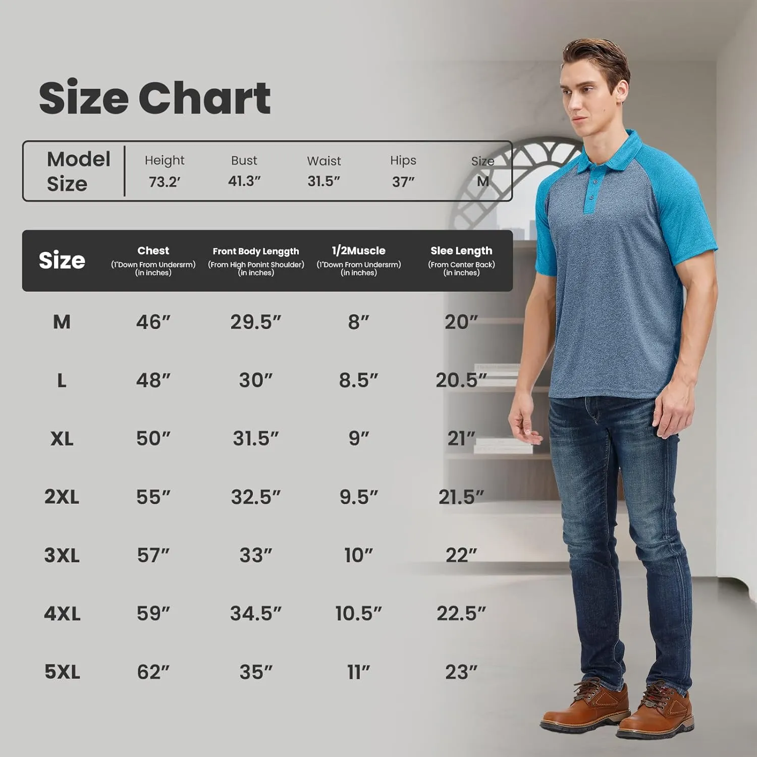 Men's Casual Short Sleeve Moisture Wicking Performance Golf Polo Contrast Color Patchwork Pique Shirts Tops