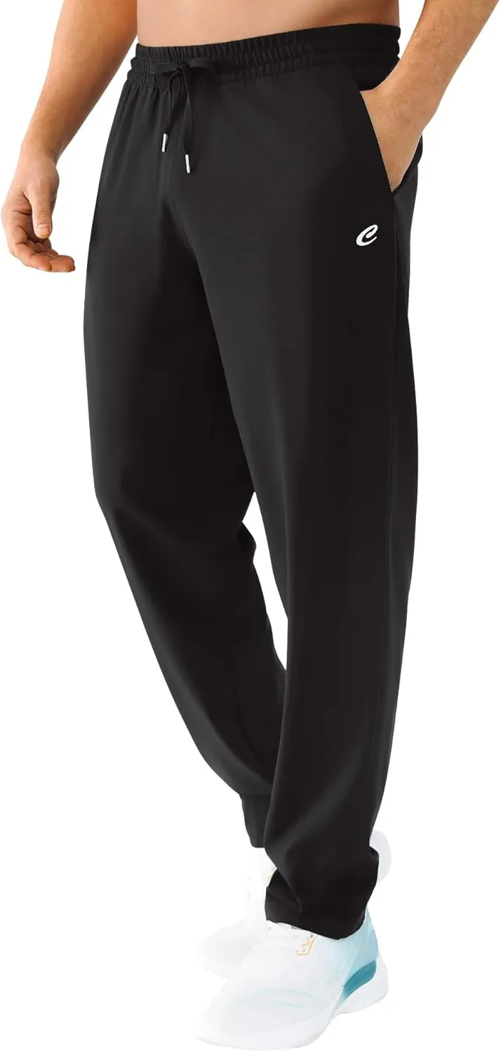 Men's Lightweight Quick-Dry Hiking Pants Water Resistant Elastic Waist with Pockets for Travel Running Fishing