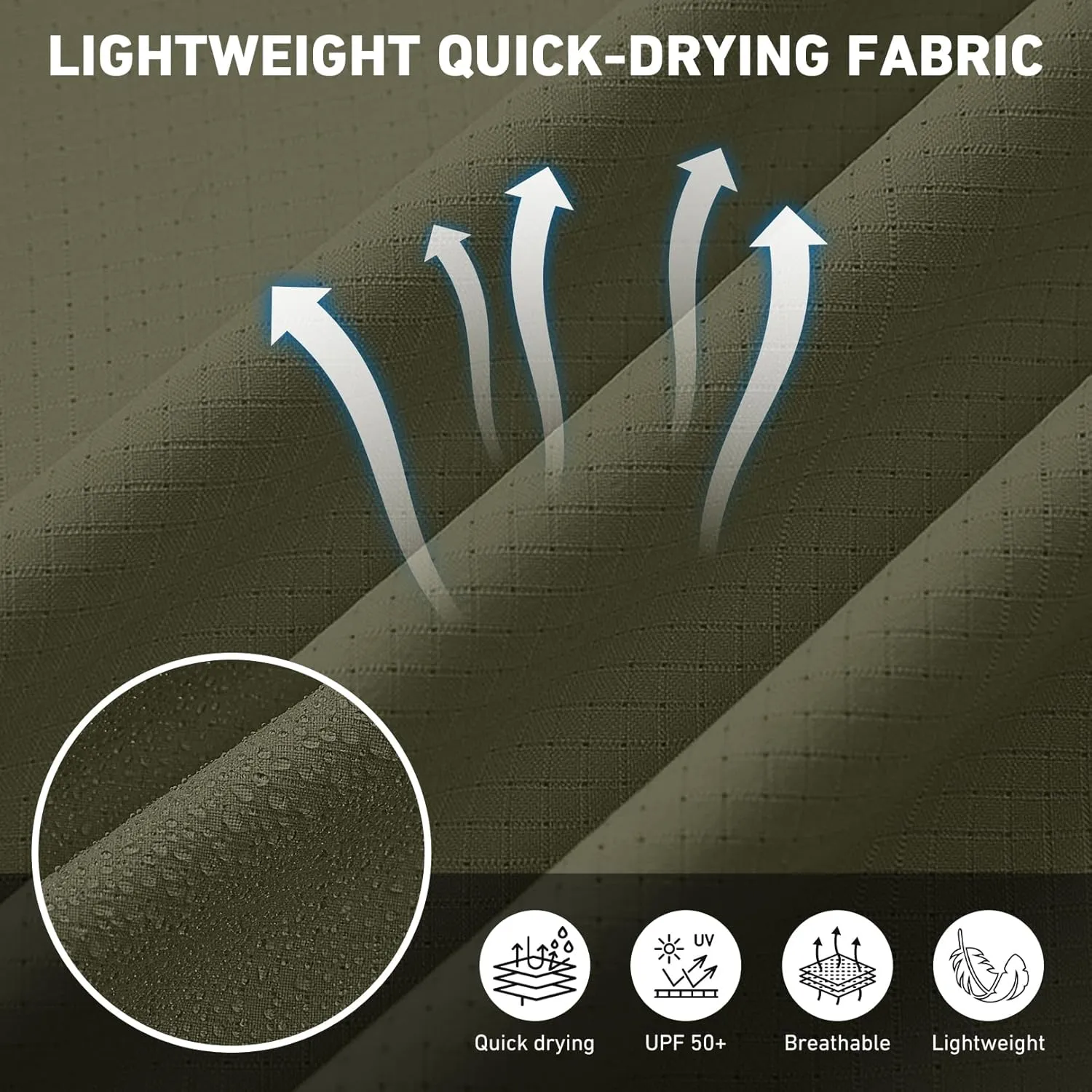 Men's Safari Hiking UPF 50  UV Long Sleeve Work Shirt Lightweight Quick Dry Cooling Outdoor Sun Protection Fishing Shirts