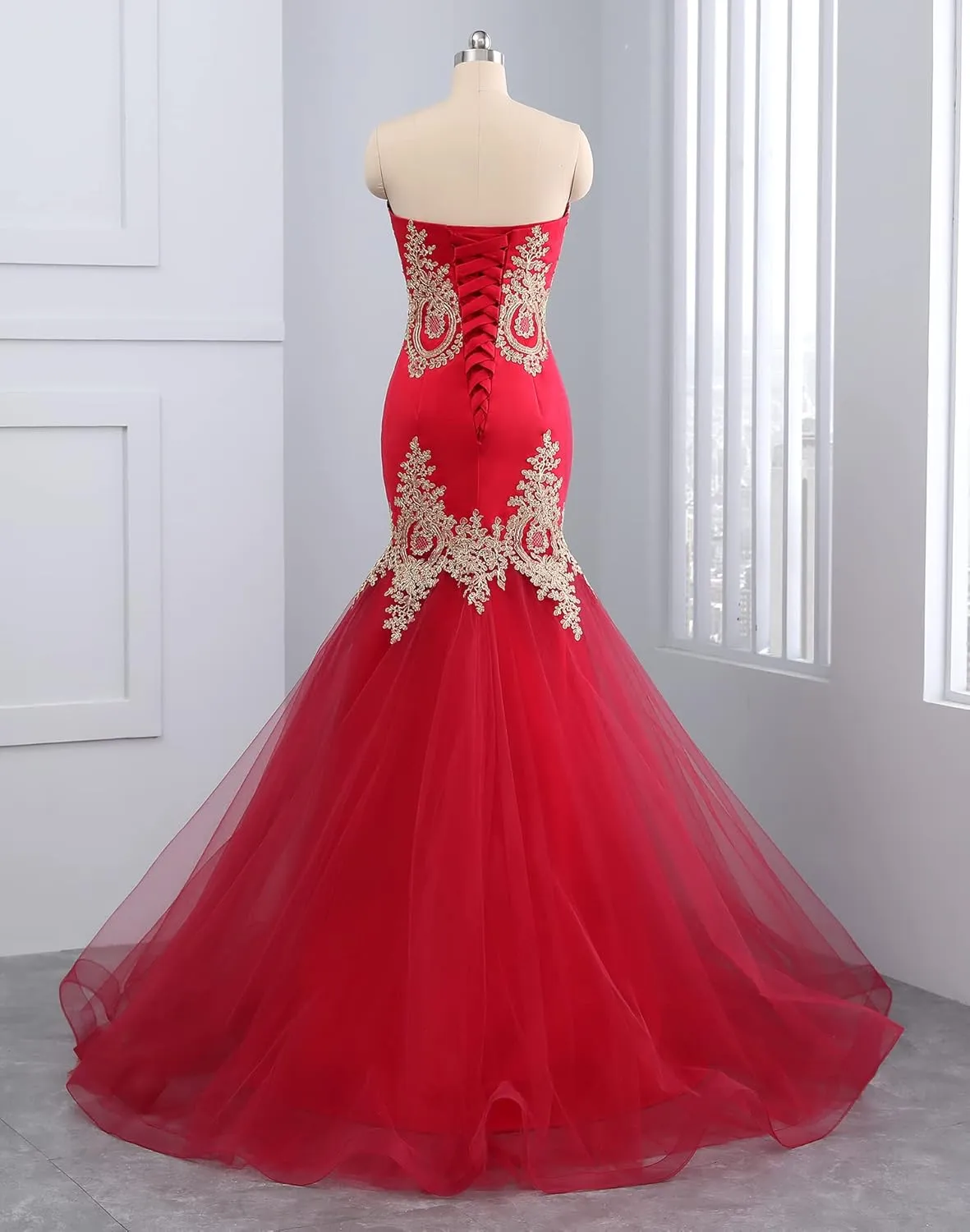 Mermaid Tulle Prom Dresses for Women 2025 Long Lace Appliques Sweetheart Formal Dress Wedding Evening Party Gowns