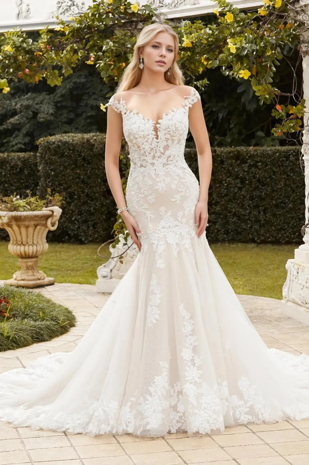 Mermaid Wedding Dresses for Bride 2024 Lace Bridal Gowns Beach Bridal Dress for Wedding Gowns, Style1-ivory