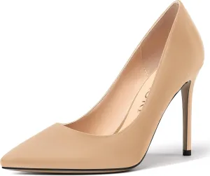 MERRORI Womens Pionted Toe Satin Solid Dress Elegant Evening Slip On Stiletto High Heel Pumps Shoes 4 Inch