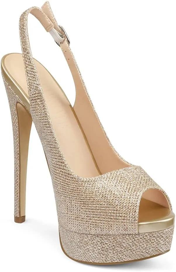 MERUMOTE Women's Platform Stiletto Heels Shoes Peep Toe Pumps 6 inch Heels for Dress Wedding Party