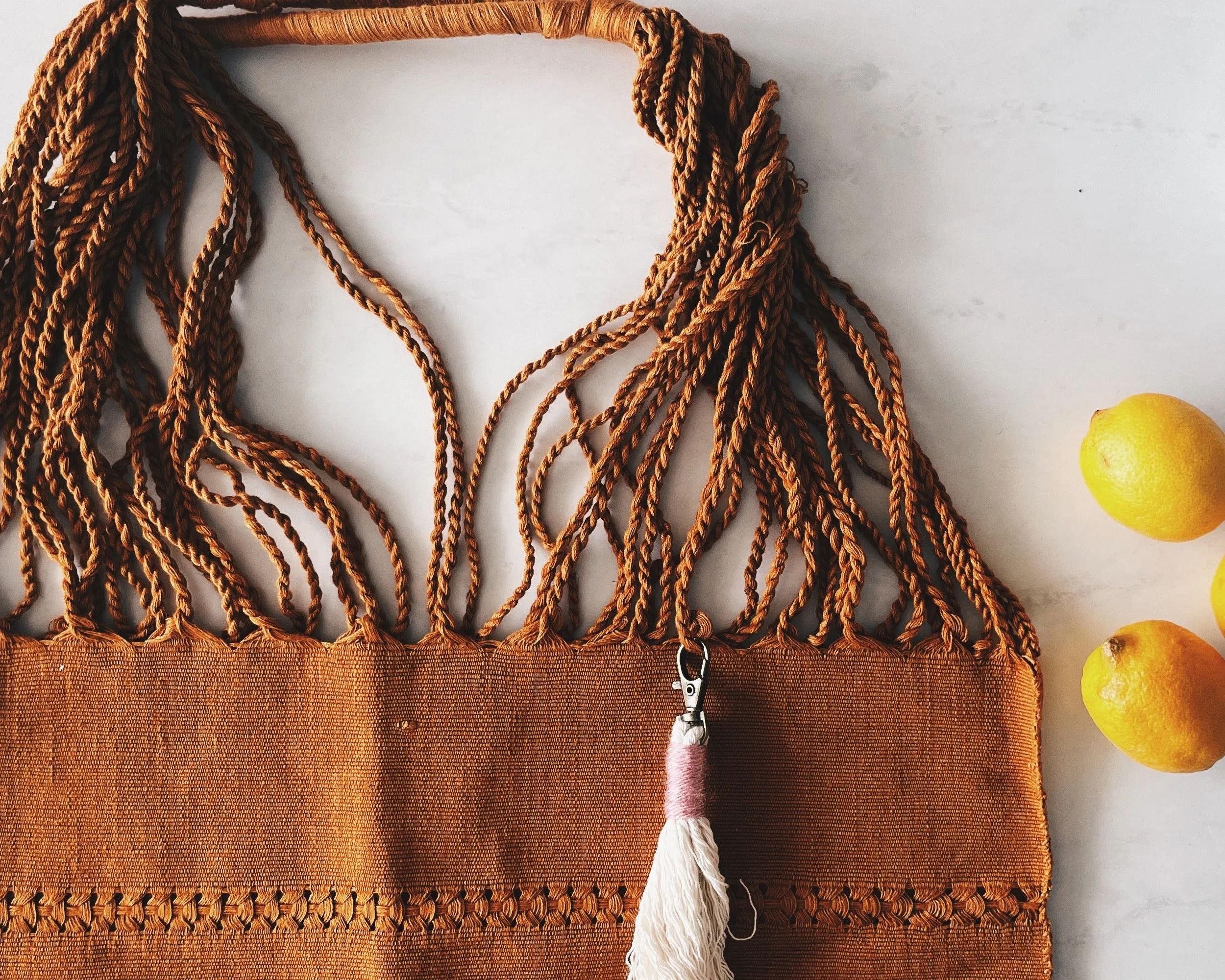 Mexican Cotton Loom Market Bag 16 x 14 in