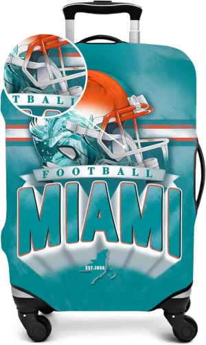 Miami City Luggage Cover, Football Team Suitcase Protector for Travel Business Vacation, Fits 18-20 Inch Luggage