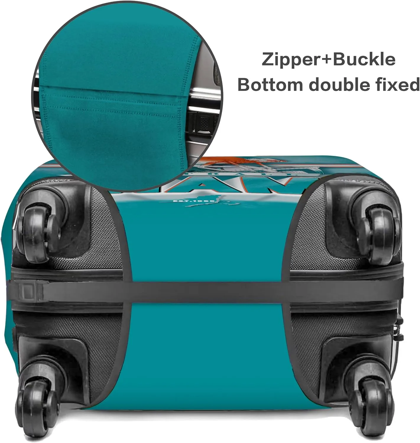 Miami City Luggage Cover, Football Team Suitcase Protector for Travel Business Vacation, Fits 18-20 Inch Luggage