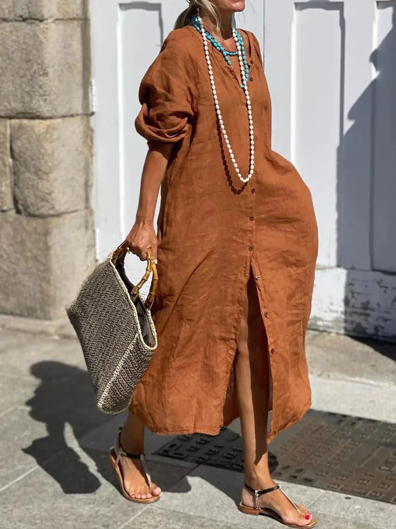 Michelle | Long Dress with Button