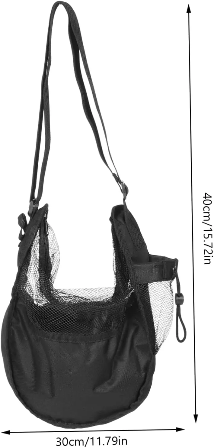 Mikikit Shoulder Bag Sport Gym Basketball Bag Basketball Carrying Bag Single Mesh Storage Carry Bag Large Basket