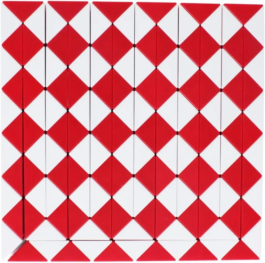 Mipartebo Magic Snake Cube Twist Puzzle 144 Wedges Large Size Twist Fidget Snake Toys Gift Party Favors for Kids Adults Teens Red