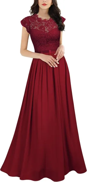 Miusol Women's Formal Floral Lace Evening Party Maxi Dress