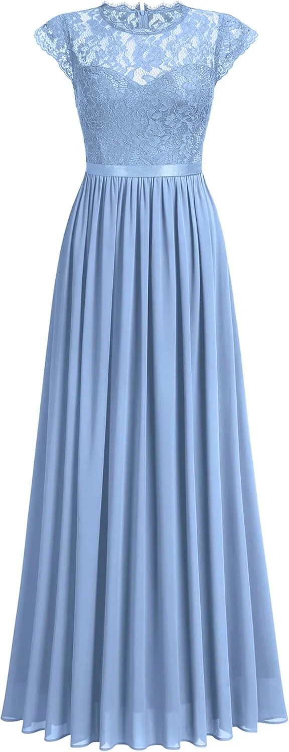 Miusol Women's Formal Floral Lace Evening Party Maxi Dress