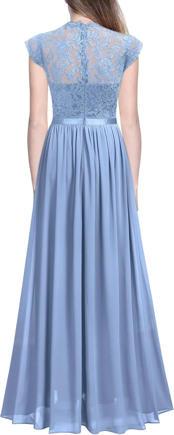 Miusol Women's Formal Floral Lace Evening Party Maxi Dress