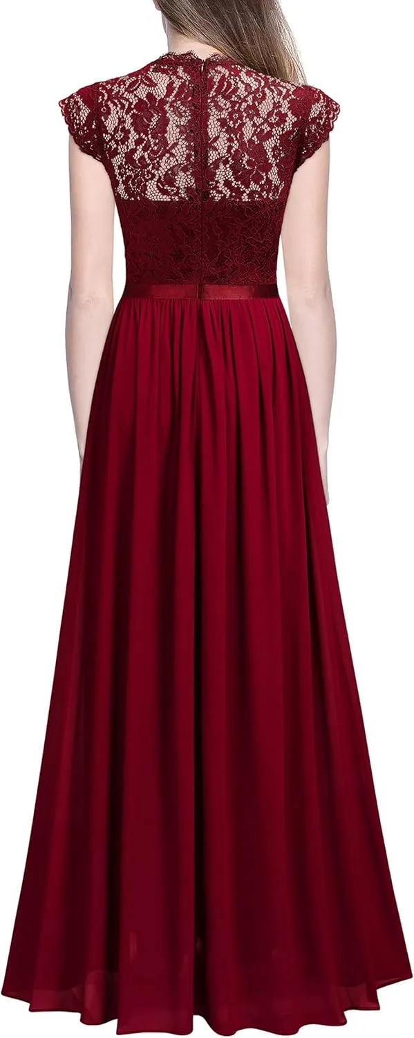 Miusol Women's Formal Floral Lace Evening Party Maxi Dress