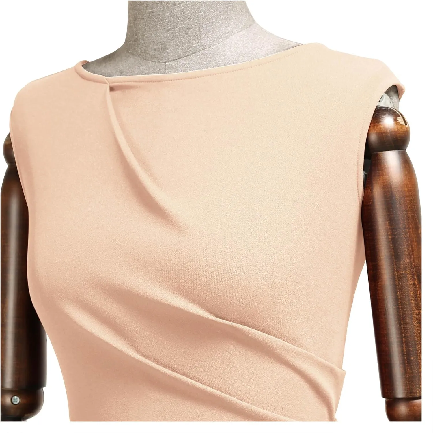 Miusol Women's Retro Ruffle Style Slim Work Pencil Dress