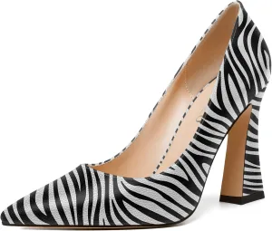 MODENCOCO Womens Slip On Pointed Toe Sexy Patent Evening Party Stiletto High Heel Pumps Dress Shoes 4 Inch
