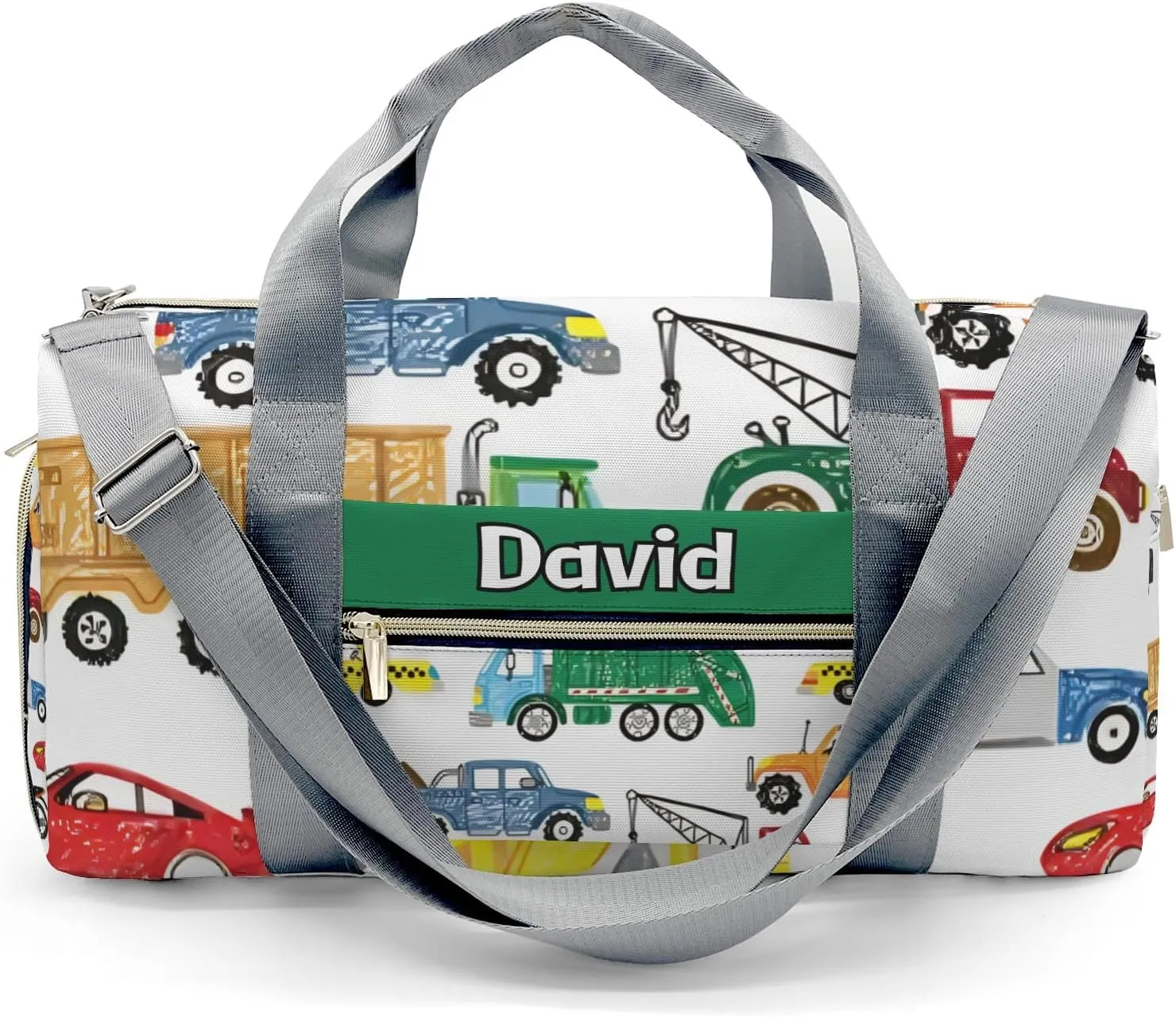 Monster Truck Dump Jump Colorful Personalized Kids Duffel Swim Bag for Boys,Customized Swim Duffle Bag for Boys Man Kids Gifts