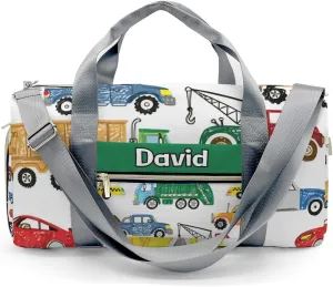 Monster Truck Dump Jump Colorful Personalized Kids Duffel Swim Bag for Boys,Customized Swim Duffle Bag for Boys Man Kids Gifts