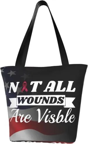 Multiple Myeloma Awareness Not All Wounds Are Visible Fashion Shoulder Bag Large Capacity For Man Or Woman