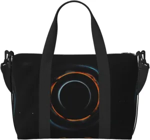 Mysterious Cosmic Black Holes Hand-held travel bag, messenger casual handbag, suitable for work, travel, fitness, tourism, women's zipper storage bag,