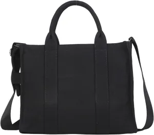 NCDUANSAN Large Canvas Tote Bag Simple one-Shoulder Shopping Bag Lady Letter Printing Commuter Fashion Messenger Handbag