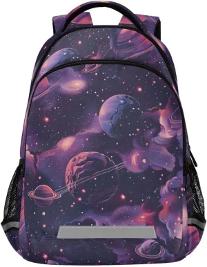 Nebula Planets School Backpack for boys girls Bookbag for College Travel Backpacks with Laptop Compartment