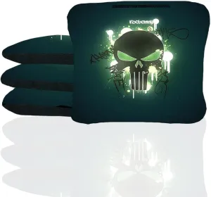 Neon Skull Cornhole Bags - Duck Cloth - Choose Corn Filled or All-Weather Resin Corn Hole Bags