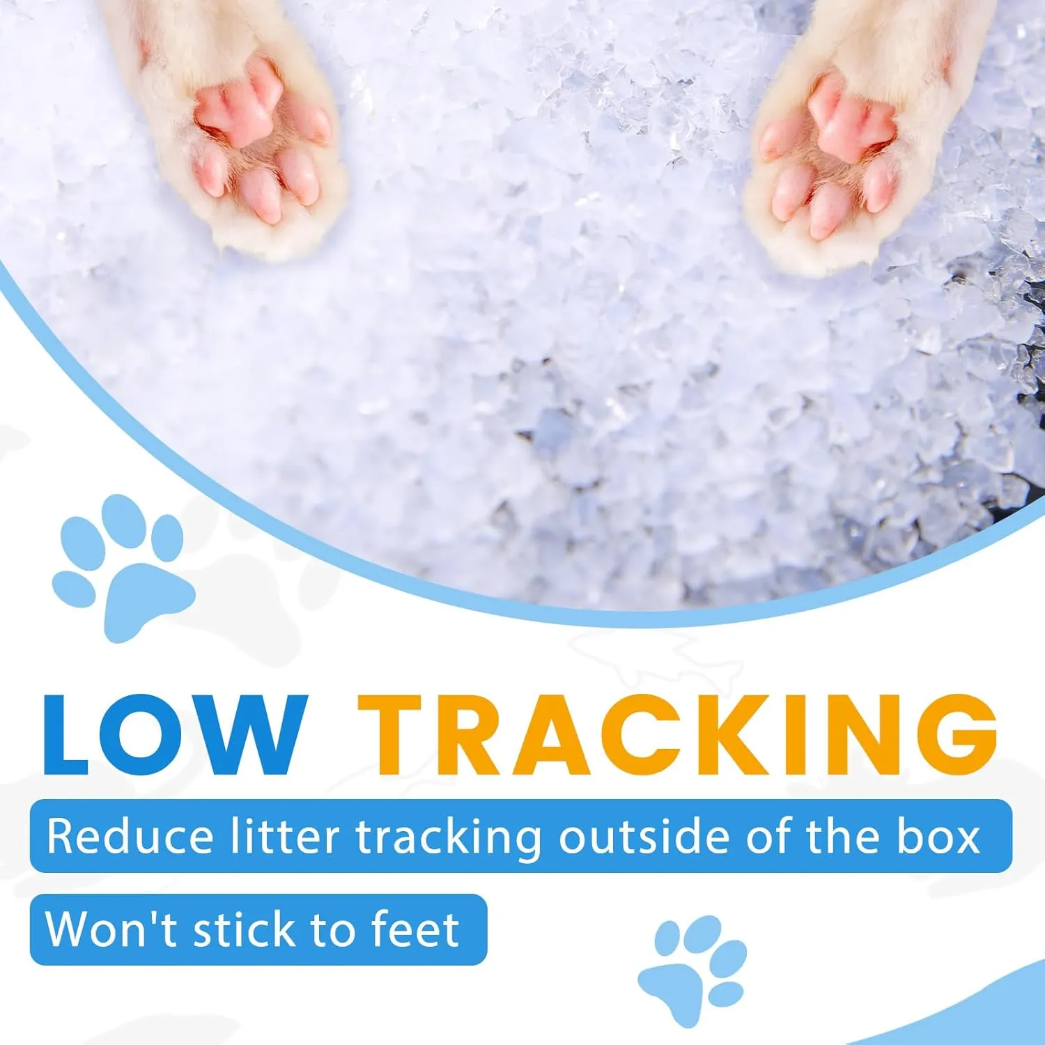 NEWORD Crystals Cat Litter Superior Odor Control 14 lbs Total (2 Pack of 7lb Bags) Soft-On-Paws Low Tracking Dust-Free White Silica Gel, Unscented