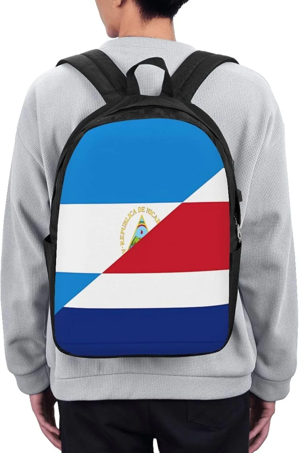 Nicaragua Costa Rica Flag Laptop Backpacks Travel Backpack Casual Business Daypack Sport Rucksack Computer Bag Fits up to 17 Inch Notebook with USB Port