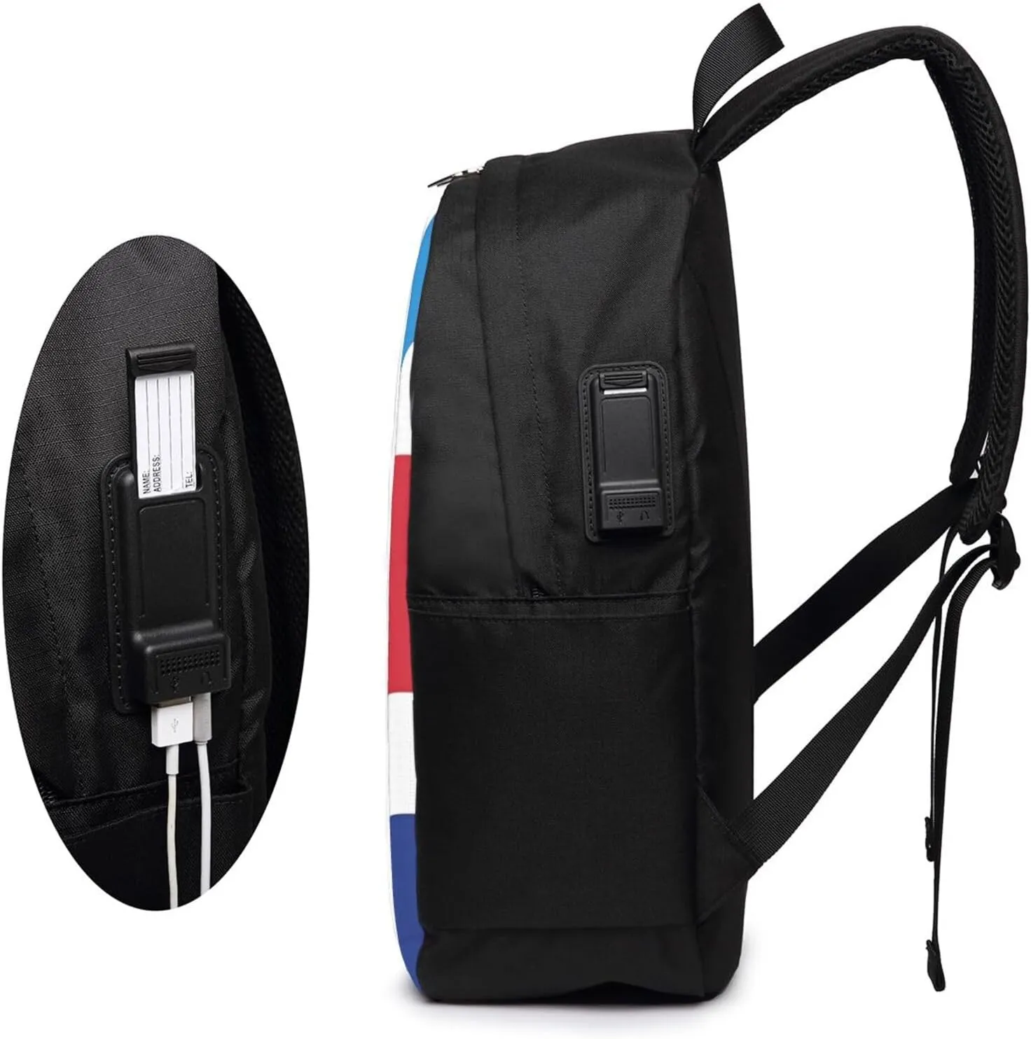 Nicaragua Costa Rica Flag Laptop Backpacks Travel Backpack Casual Business Daypack Sport Rucksack Computer Bag Fits up to 17 Inch Notebook with USB Port