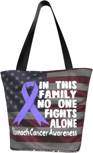 Nobody Fights Alone Stomach Cancer Awareness Fashion Shoulder Bag Large Capacity For Man Or Woman