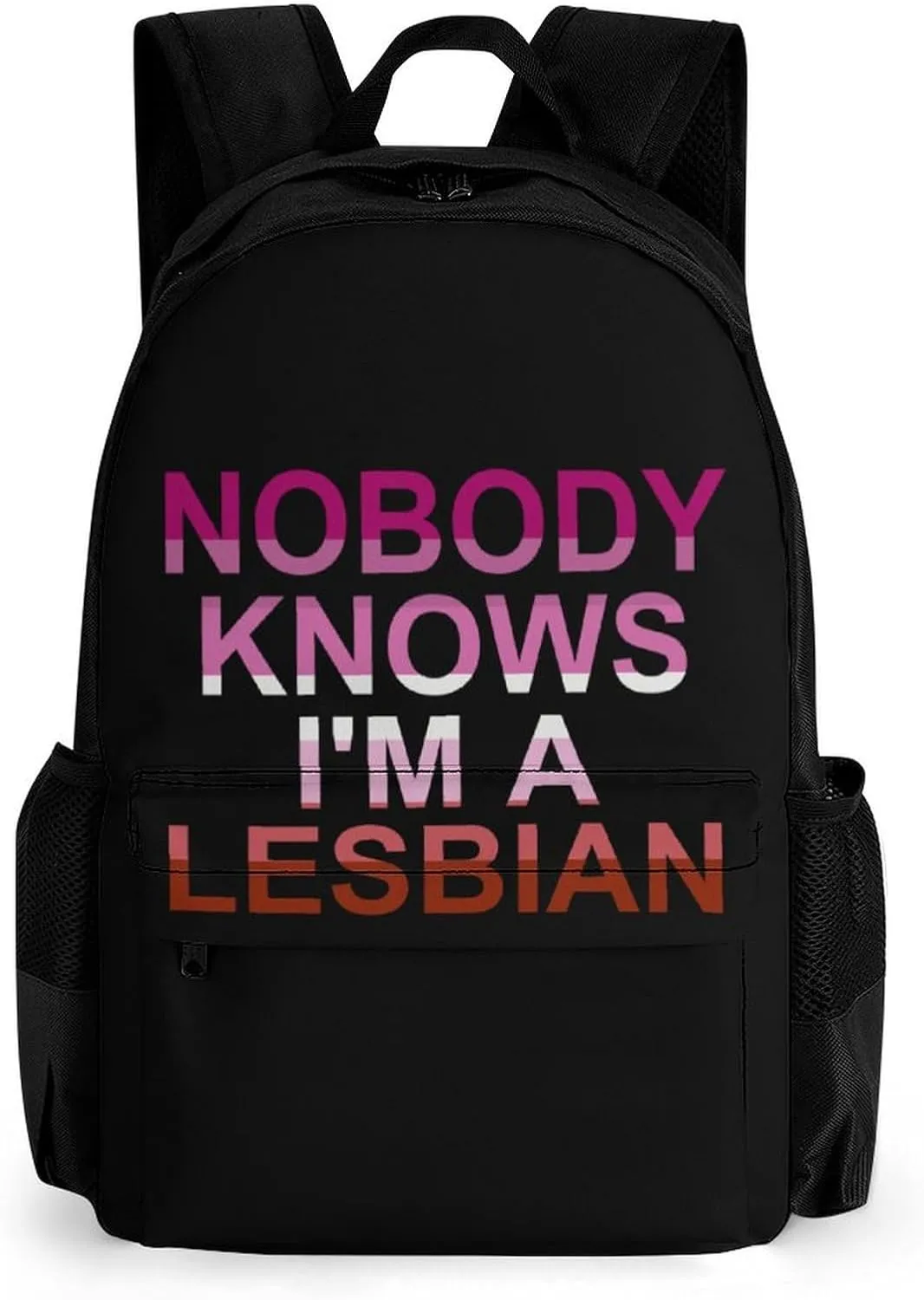 Nobody Knows I'm A Lesbian Travel Backpack 16.1" * 12.6" * 6.7" Laptop Bag Business Daypack Travel Gear for Work Office