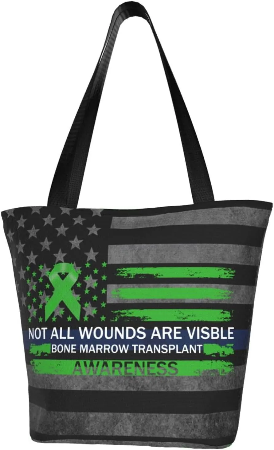 Not All Wounds Are Visible Bone Marrow Transplant Awareness Fashion Shoulder Bag Large Capacity For Man Or Woman