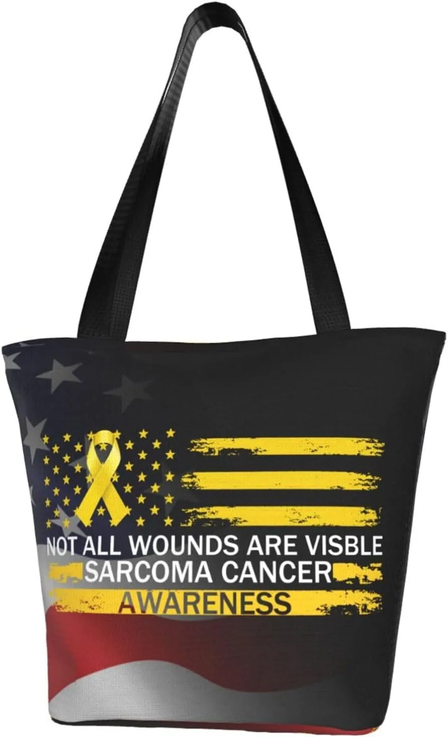 Not All Wounds Are Visible Sarcoma Cancer Awareness Fashion Shoulder Bag Large Capacity For Man Or Woman