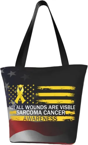 Not All Wounds Are Visible Sarcoma Cancer Awareness Fashion Shoulder Bag Large Capacity For Man Or Woman