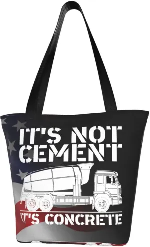 Not Cement It'S Concrete Concrete Mixer Truck Driver Fashion Shoulder Bag Large Capacity For Man Or Woman
