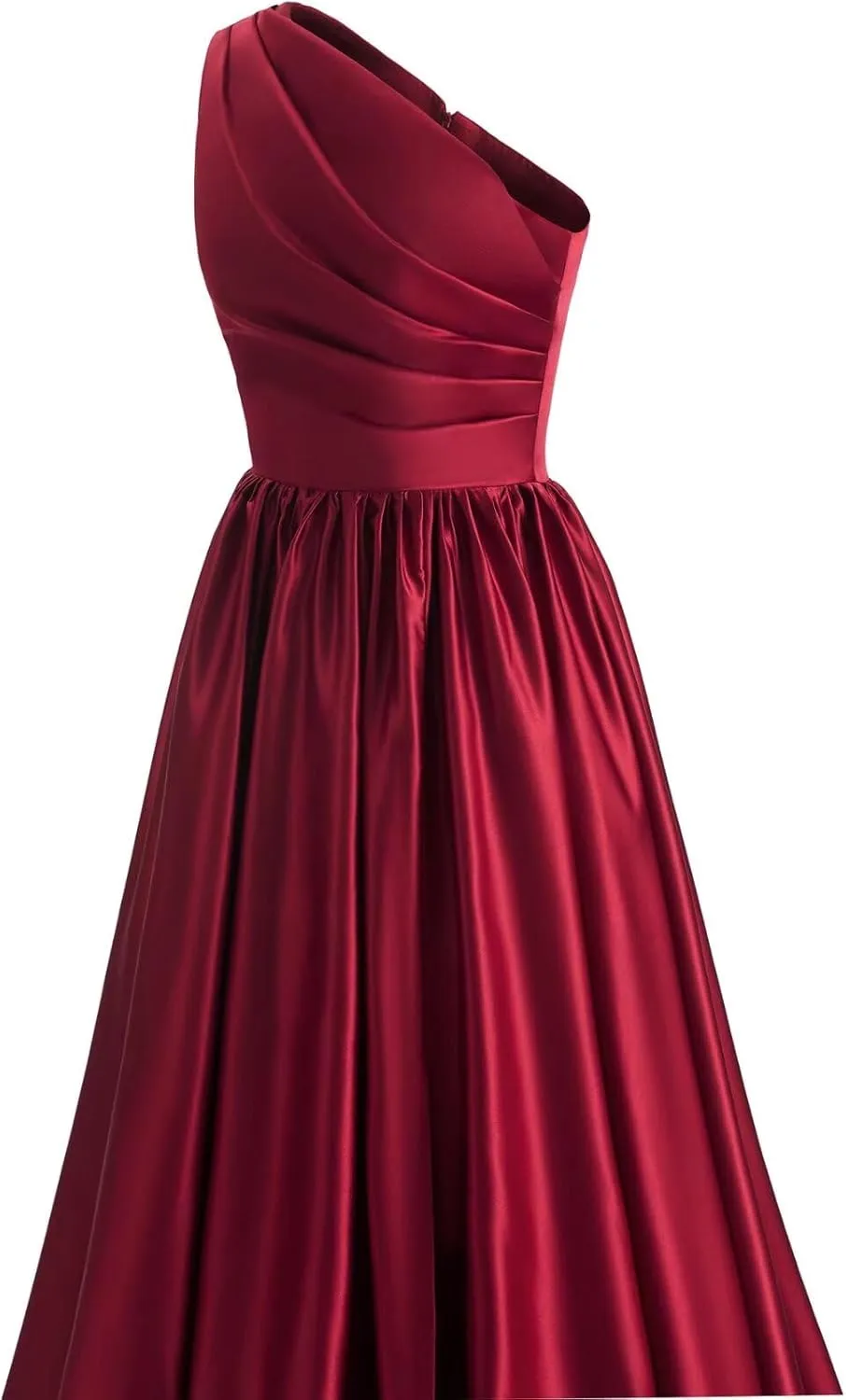 One Shoulder Prom Dresses Long 2025 New Satin Ball Gowns Formal Evening Dress with Slit,R13