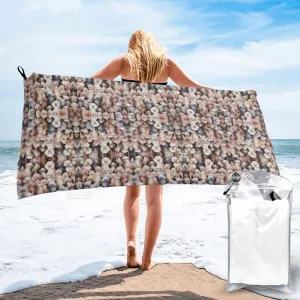 Oodles of Poodles Premium Compact Microfiber Travel Towel-Featherlight & Quick Dry,Sand-Resistant Beach Towel for Swimming,Camping,Vacation Essentials with Carry Pouch