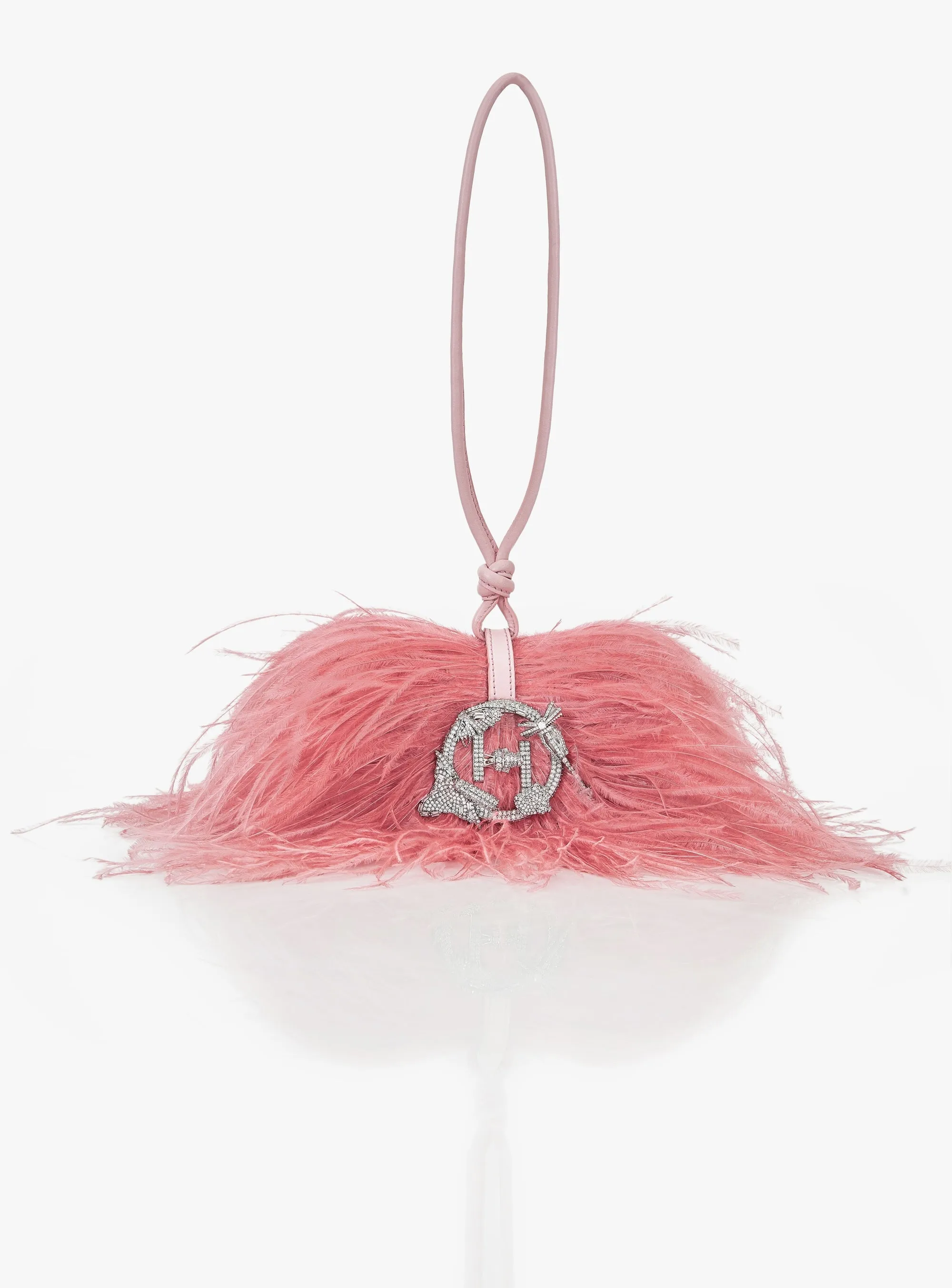 Ostrich pink scarlet minivet bag