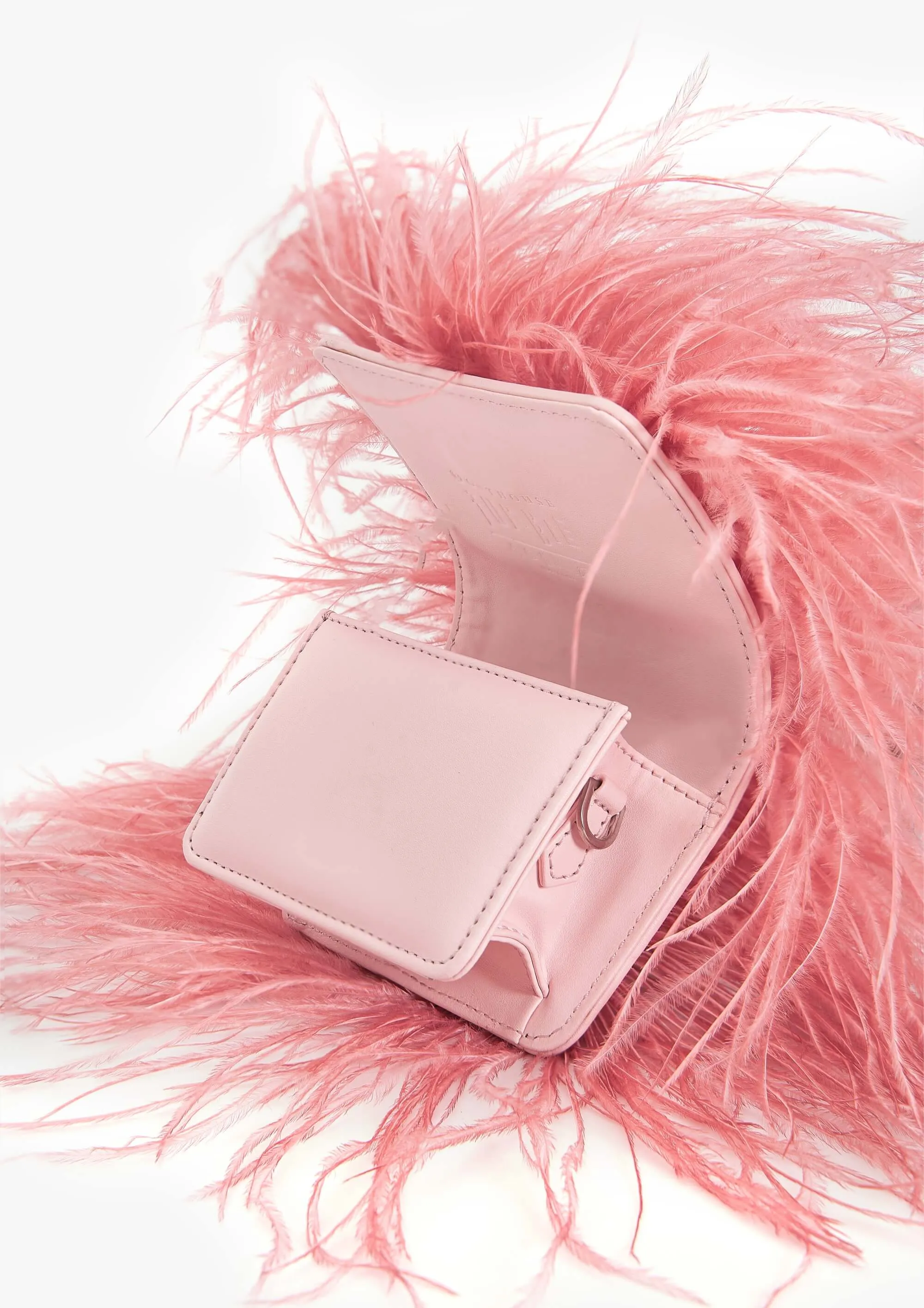 Ostrich pink scarlet minivet bag