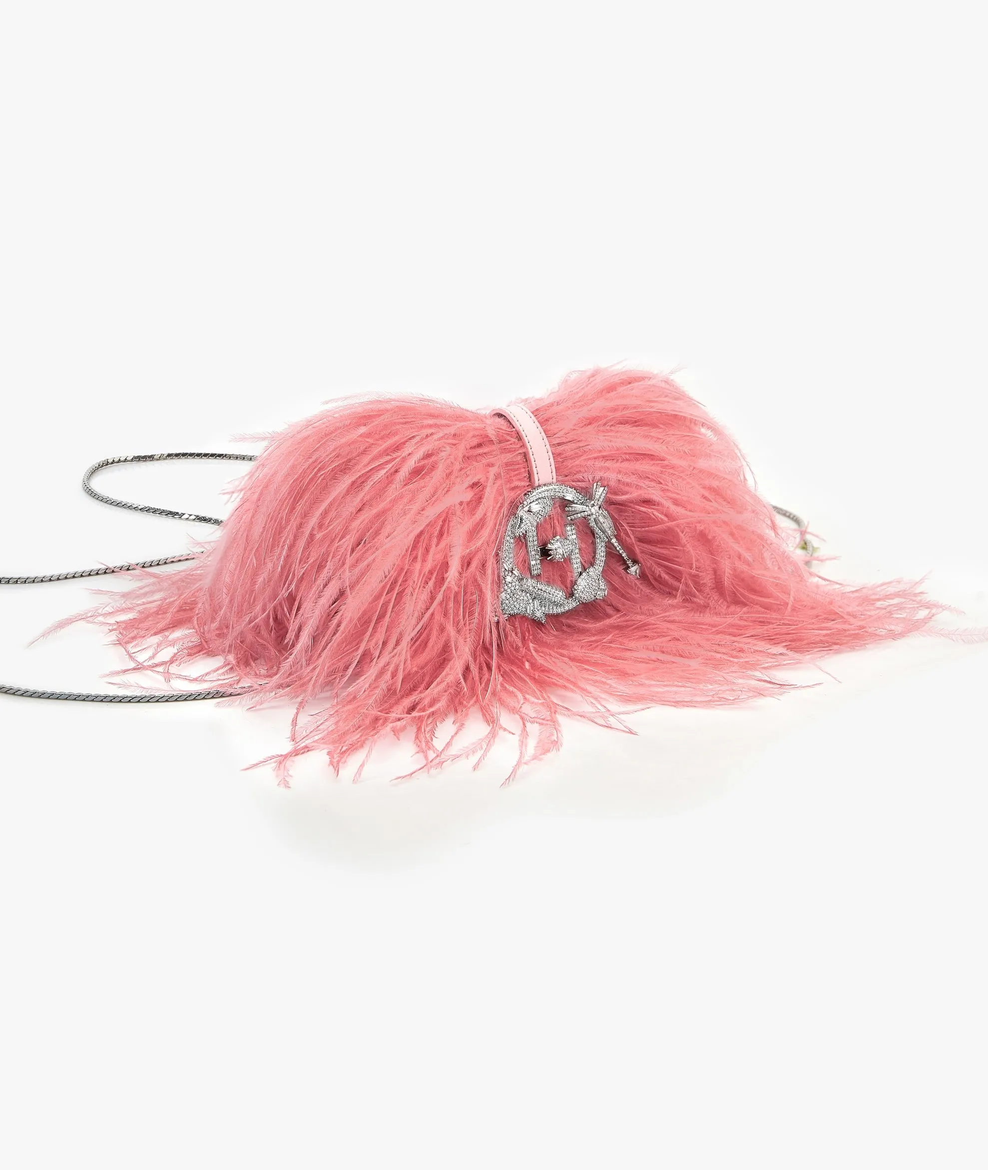 Ostrich pink scarlet minivet bag