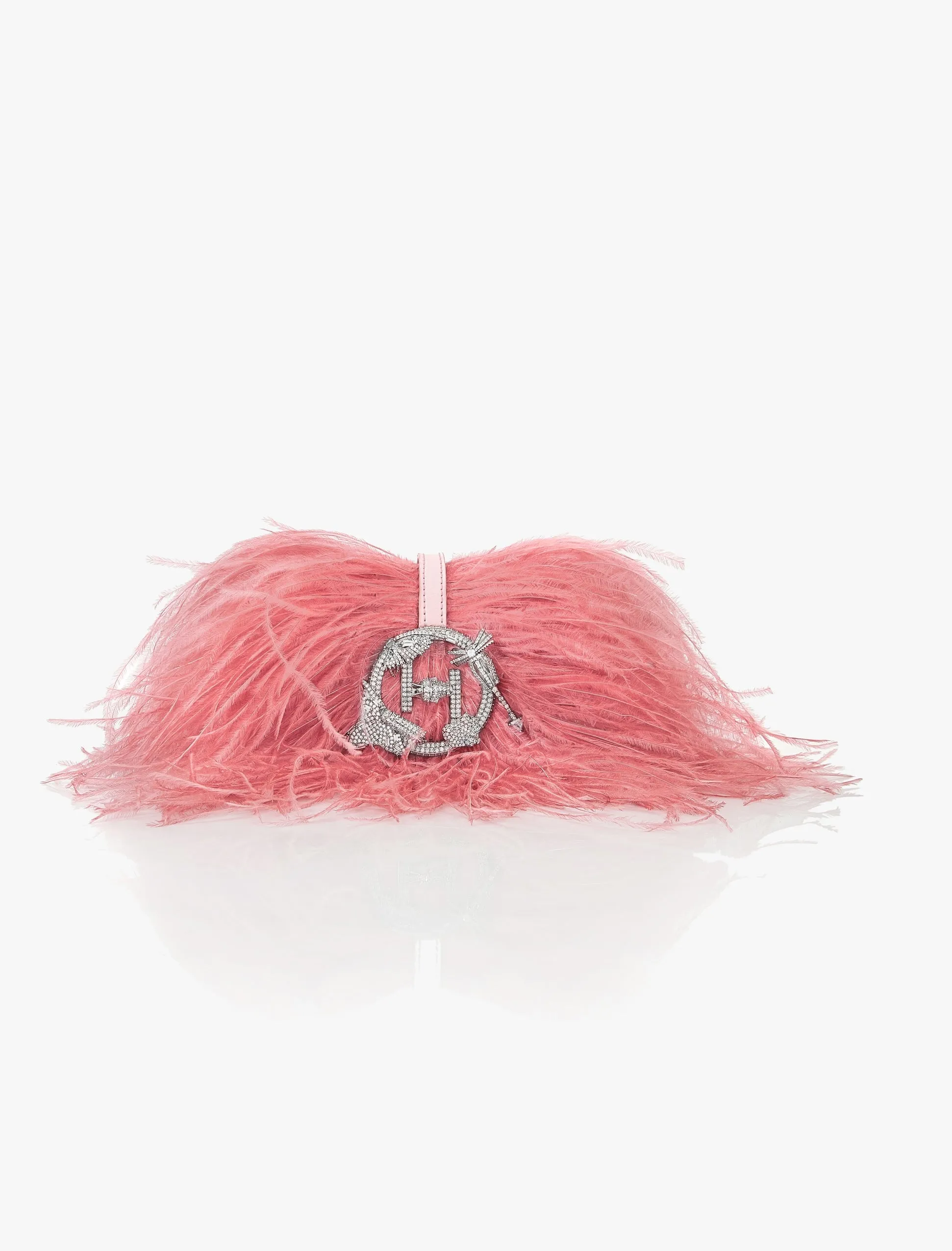 Ostrich pink scarlet minivet bag