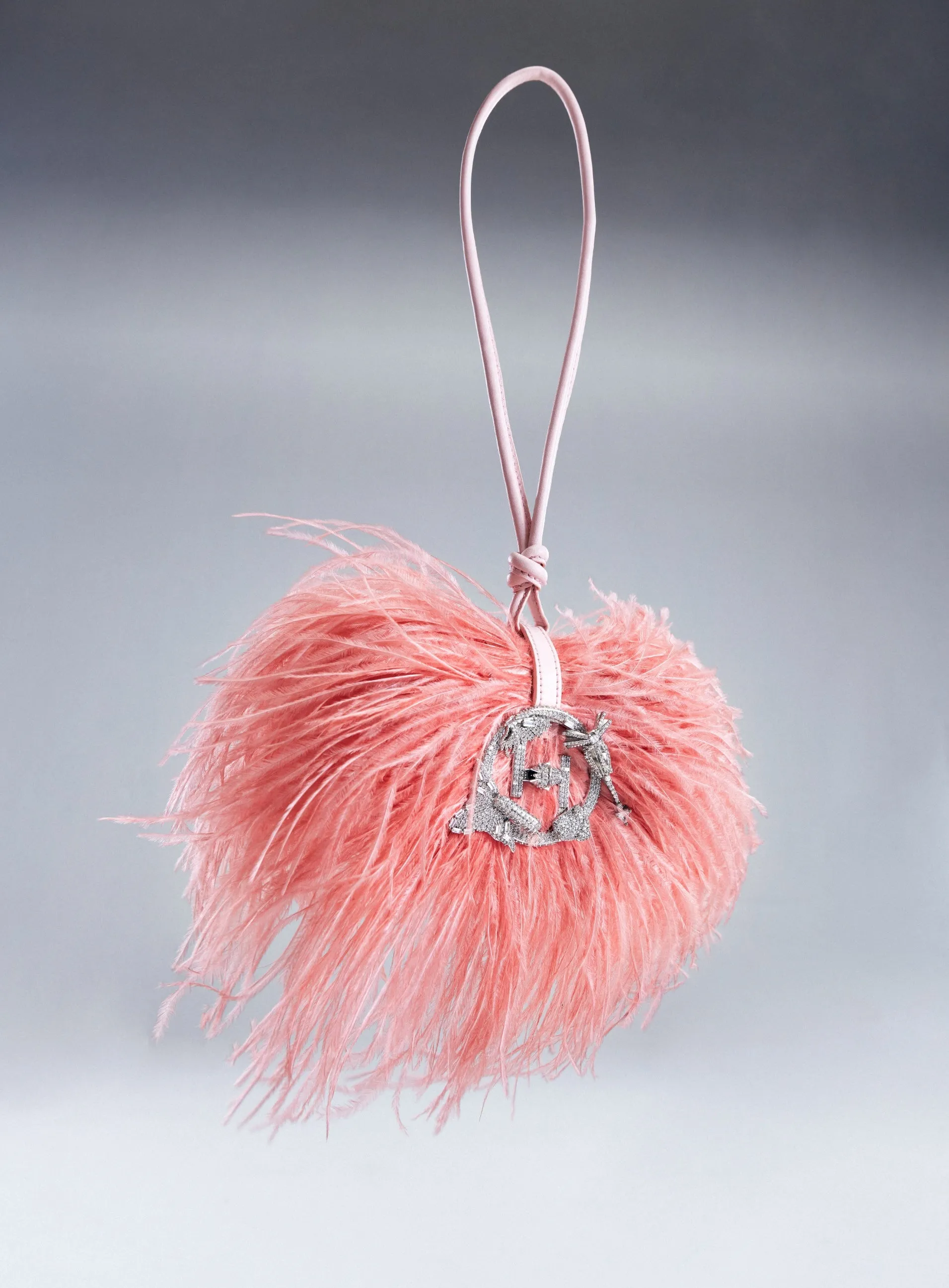 Ostrich pink scarlet minivet bag