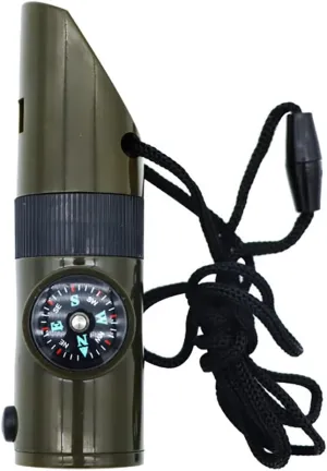 Outdoor Survival Whistle, Safety Whistle high Decibel, This Whistle Contains a Compass, Survival Reflector, LED Flashlight Light with Lanyard, The Perfect Must-Have for Outdoor Camping Adventures.