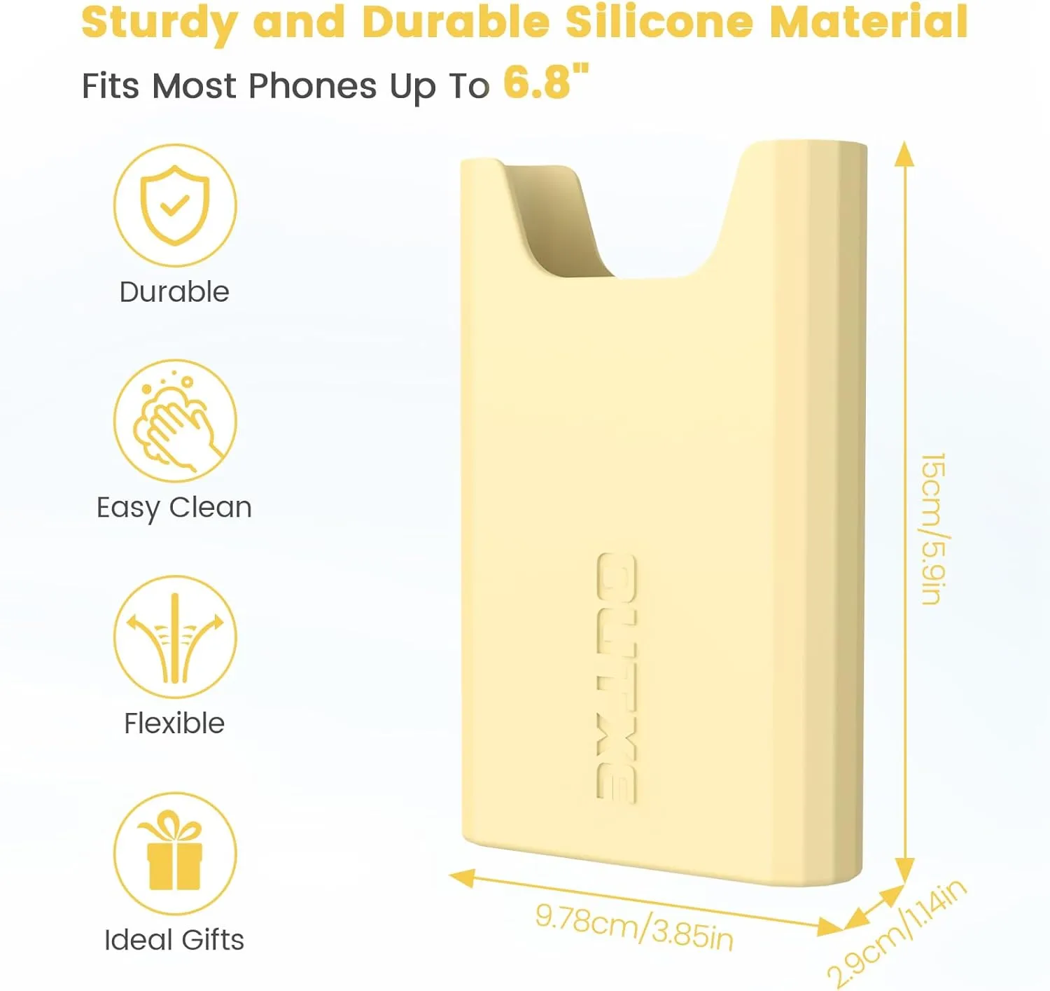 OUTXE Silicone Phone Holder Accessories for Bogg Bag, Phone Case Holder Compatible with All Bogg Bags, Light Yellow Cell Phone Insert for Simple Modern Beach Bag